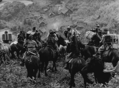 Still from Seven Samurai (1954) that has been tagged with: horse