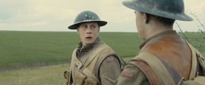 Still from 1917 (2019) that has been tagged with: helmet & two-shot