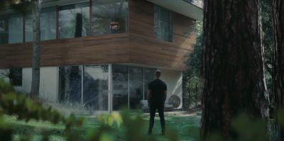 Still from Commercial: Amazon — "Alexa's Body" that has been tagged with: looking up & sprinklers