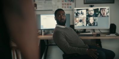 Still from Commercial: Amazon — "Alexa's Body" that has been tagged with: over-the-shoulder & computer