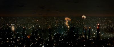 Still from Blade Runner (1982) that has been tagged with: explosion & night
