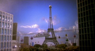 Still from CQ (2001) that has been tagged with: establishing shot & eiffel tower