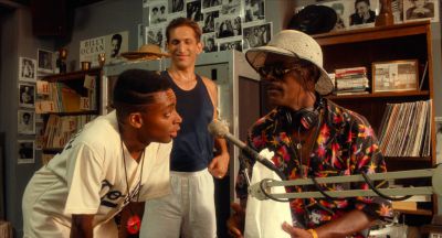Still from Do the Right Thing (1989) that has been tagged with: medium wide & interview