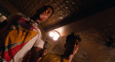 Still from Do the Right Thing (1989) that has been tagged with: pizza & low-angle