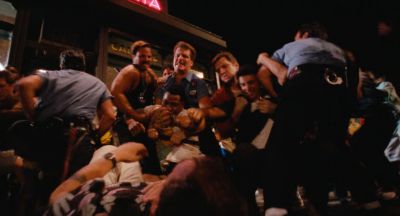 Still from Do the Right Thing (1989) that has been tagged with: group-shot & melee