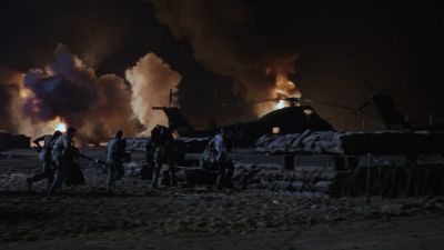 Still from Full Metal Jacket (1987) that has been tagged with: fire & night