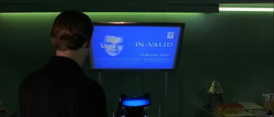 Still from Gattaca (1997) that has been tagged with: over-the-shoulder & screen