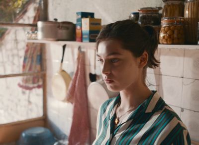 Still from Happening (2021) that has been tagged with: kitchen & clean single