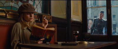 Still from Inglourious Basterds (2009) that has been tagged with: peeking & smoking