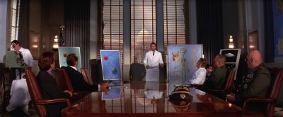 Still from Mars Attacks! (1996) that has been tagged with: conference room