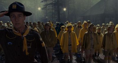 Still from Moonrise Kingdom (2012) that has been tagged with: group-shot & night