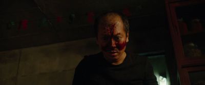 Still from Parasite (2019) that has been tagged with: gore & night