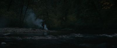Still from Pig (2021) that has been tagged with: river & extreme wide & woods