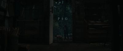 Still from Pig (2021) that has been tagged with: titles & frame in a frame
