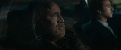 Still from Pig (2021) that has been tagged with: driving & profile shot & interior