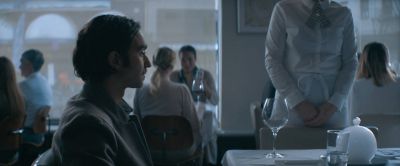 Still from Pig (2021) that has been tagged with: restaurant & profile shot