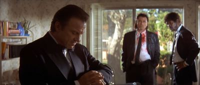 Still from Pulp Fiction (1994) that has been tagged with: living room & day