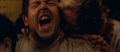 Still from Shaun Of The Dead (2004) that has been tagged with: gore & night