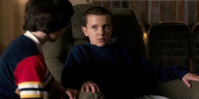 Still from TV Show: Netflix — "Stranger Things: Season 1 - Episode 2" that has been tagged with: children & over-the-shoulder