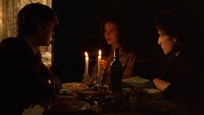 Still from The Dreamers (2003) that has been tagged with: dinner & candles