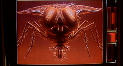Still from The Fly (1986) that has been tagged with: tv & fly