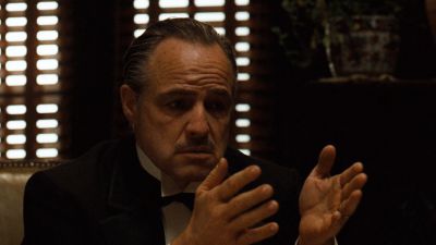Still from The Godfather (1972) that has been tagged with: blinds & desk