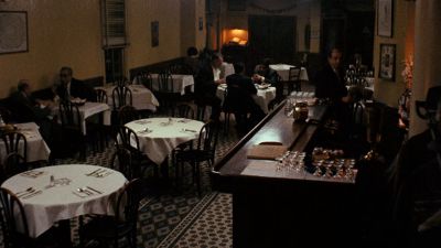 Still from The Godfather (1972) that has been tagged with: restaurant & interior & wide shot