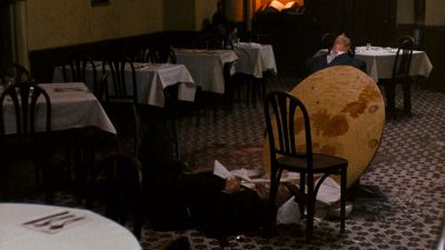 Still from The Godfather (1972) that has been tagged with: restaurant & interior & wide shot