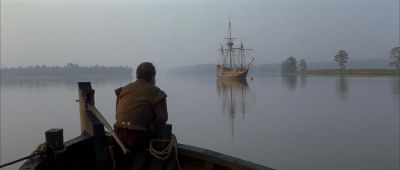 Still from The New World (2005) that has been tagged with: over-the-shoulder & ship