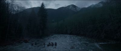 Still from The Revenant (2015) that has been tagged with: river & extreme wide & high-angle
