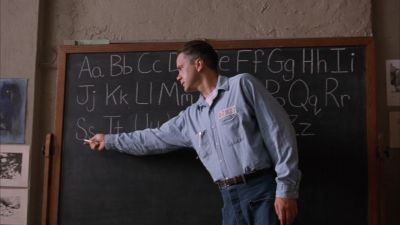 Still from The Shawshank Redemption (1994) that has been tagged with: medium wide & blackboard