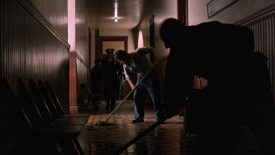Still from The Shawshank Redemption (1994) that has been tagged with: group-shot & mopping