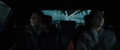 Still from Tár (2022) that has been tagged with: car & backseat