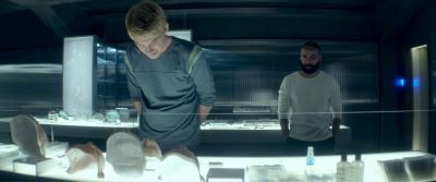 Still from Ex Machina (2014) that has been tagged with: 1dacd7 & medium wide & interior & day & two-shot