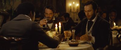 Still from 12 Years a Slave (2013) that has been tagged with: table & eating & drinking & wine & night