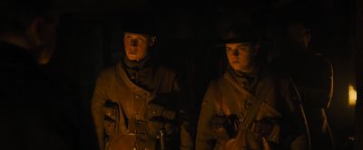Still from 1917 (2019) that has been tagged with: helmet & two-shot & army & historical & night