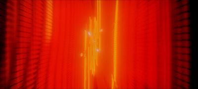 Still from 2001: A Space Odyssey (1968) that has been tagged with: fa4f00 & abstract