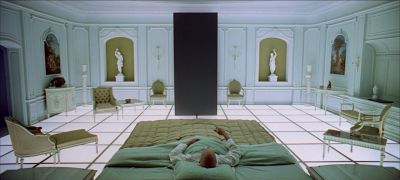 Still from 2001: A Space Odyssey (1968) that has been tagged with: bedroom