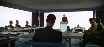 Still from 2001: A Space Odyssey (1968) that has been tagged with: 1a2321 & meeting & day & conference room