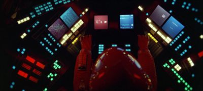 Still from 2001: A Space Odyssey (1968) that has been tagged with: 3ed071 & night & interior & controlpanel