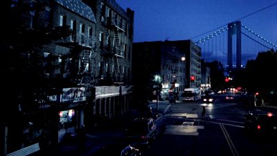 Still from 25th Hour (2002) that has been tagged with: ff9999 & extreme wide & establishing shot & night
