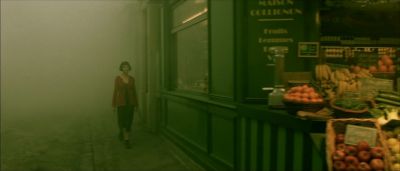 Still from Amelie (2001) that has been tagged with: clean single & paris & fog & exterior & day