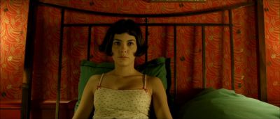 Still from Amelie (2001) that has been tagged with: 6e1c1c & medium shot & bedroom & bed & clean single