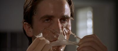 Still from American Psycho (2000) that has been tagged with: peeling & close-up & day