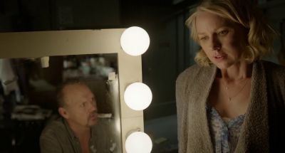 Still from Birdman (2014) that has been tagged with: 714f38 & dressing room & mirror & over-the-shoulder