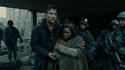 Still from Children of Men (2006) that has been tagged with: 305050 & group-shot & wide shot & day