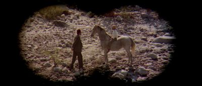 Still from Chinatown (1974) that has been tagged with: 000000 & binocular pov & desert & horse