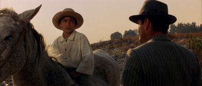 Still from Chinatown (1974) that has been tagged with: over-the-shoulder & horse