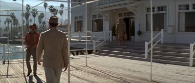 Still from Chinatown (1974) that has been tagged with: ocean & palm tree