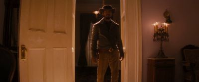 Still from Django Unchained (2012) that has been tagged with: a67a59 & medium wide & clean single & night